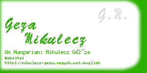 geza mikulecz business card